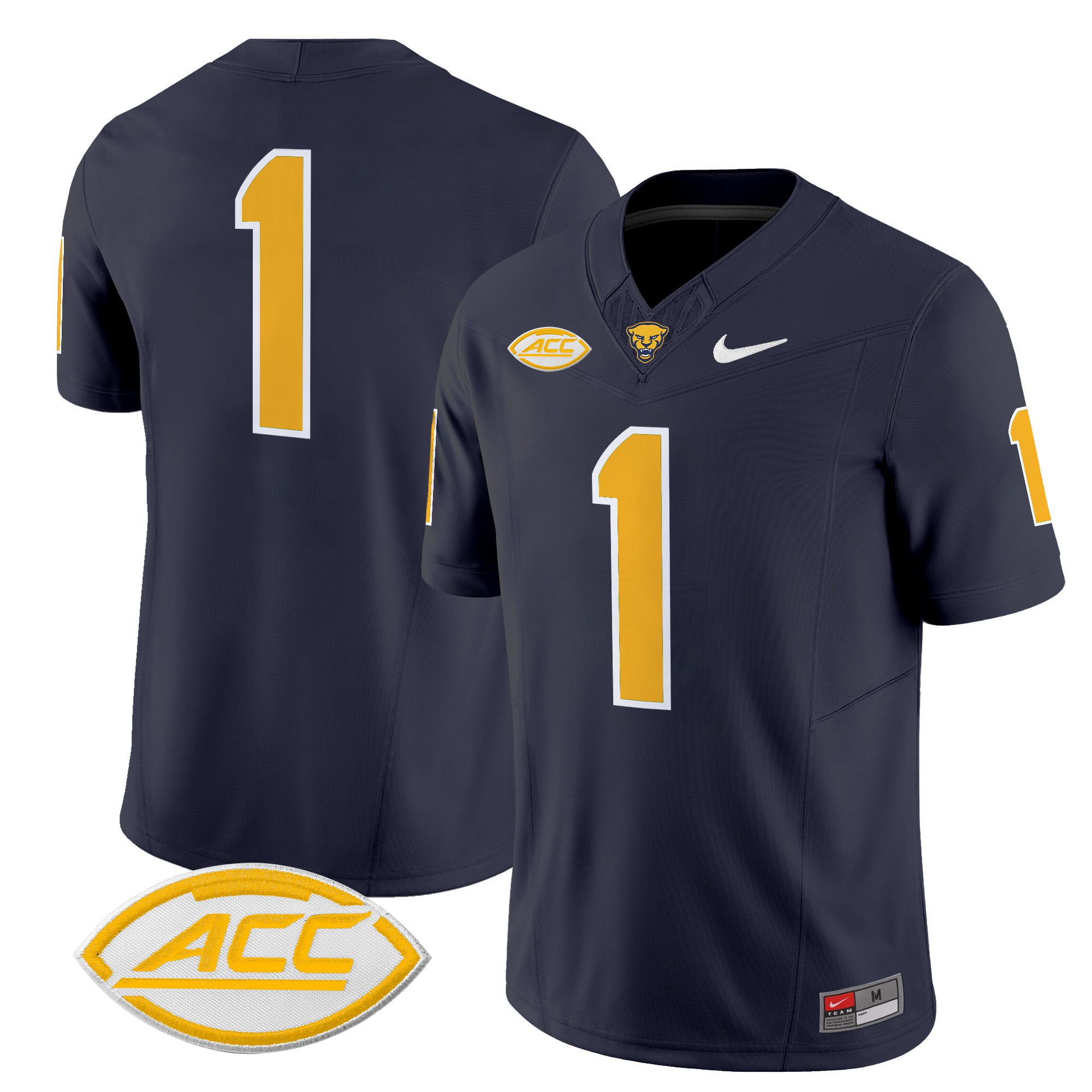 Men Pittsburgh Panthers #1 No Name Black Nike 2024 Vapor Limited NCAA Jersey style 1->customized ncaa jersey->Custom Jersey